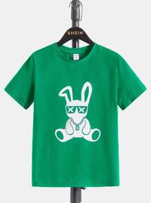 SHEIN 男孩卡通圖案T恤