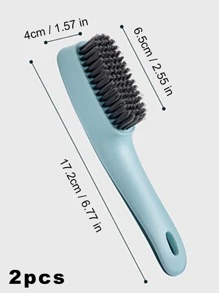 2pcs Shoe Cleaning Brush, Shoe Cleaning Brush, Plastic Clothes Scrubbing Brush, Household Cleaning Tool - Multicolor - View 6