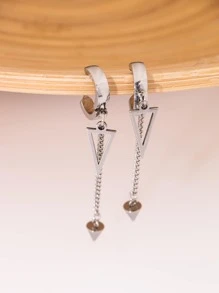 Bông tai dạng vòng tối giản bằng thép không gỉ thời trang và phổ biến dành cho nam giới làm quà tặng trang sức và tạo vẻ ngoài sành điệu - Bạc - Xem 1