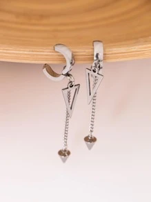 Bông tai dạng vòng tối giản bằng thép không gỉ thời trang và phổ biến dành cho nam giới làm quà tặng trang sức và tạo vẻ ngoài sành điệu - Bạc - Xem 2