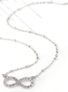 imoli 水鑽無窮吊墜項鏈 - 銀色 - 查看 3