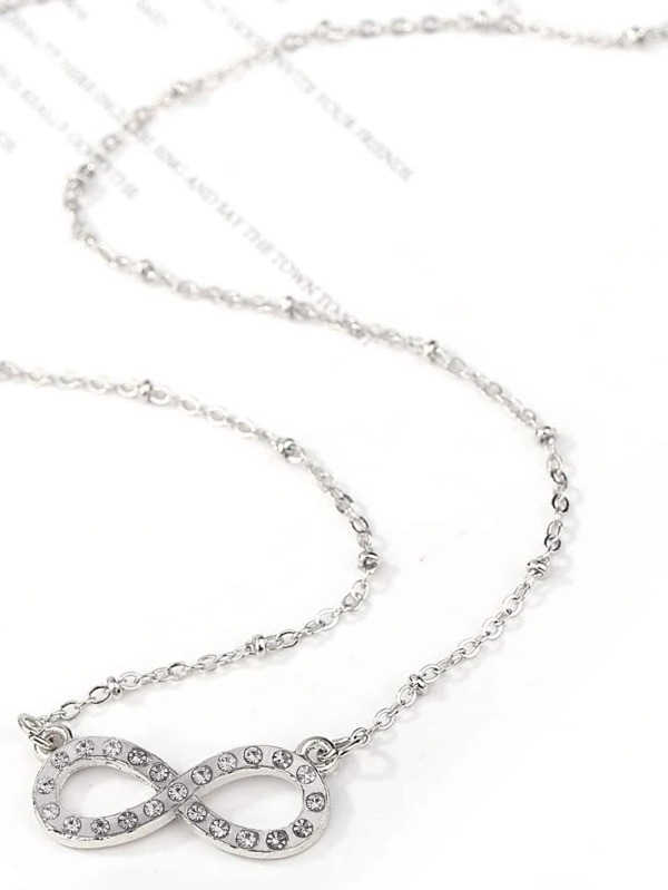 Rhinestone Infinity Charm Necklace SHEIN USA