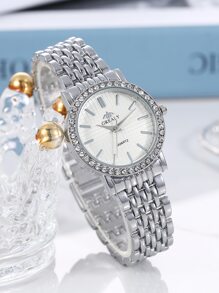 GREALY 优雅时尚假日石英腕表，饰有水晶