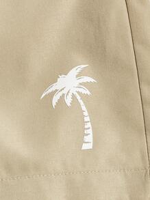 Manfinity VCAY Quần Short Nam Dây kéo Túi Nhiệt đới Giải trí - Màu Khaki - Xem 4