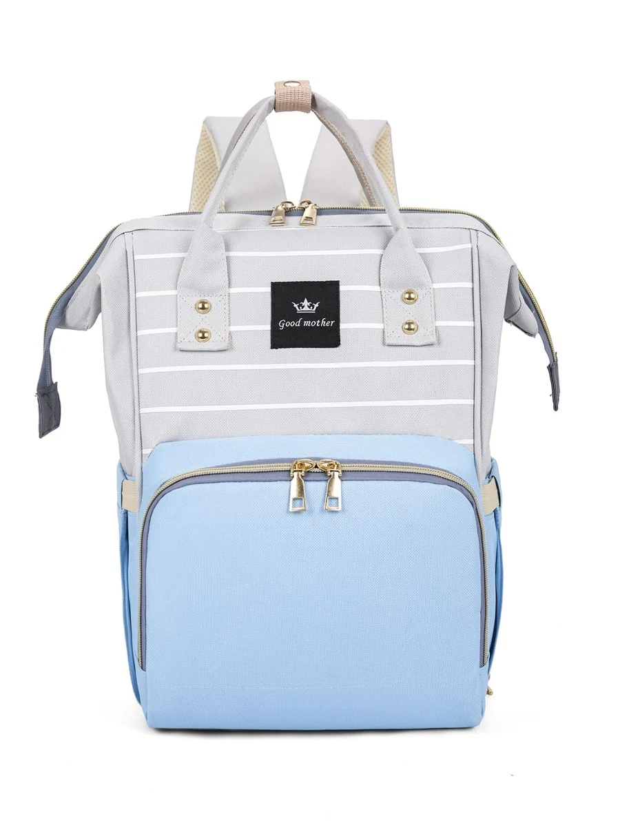 1 túi đựng tã công suất lớn có sọc - Màu xanh nhạt - Xem 1