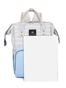 1 túi đựng tã công suất lớn có sọc - Màu xanh nhạt - Xem 3