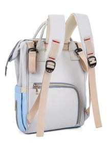 1 túi đựng tã công suất lớn có sọc - Màu xanh nhạt - Xem 5