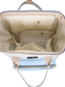 1 túi đựng tã công suất lớn có sọc - Màu xanh nhạt - Xem 6