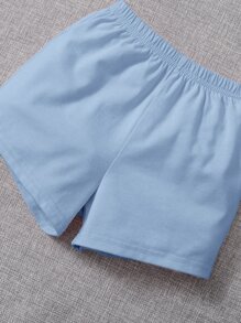 SHEIN Bộ đồ Em bé Lá thư - Màu xanh nhạt - Xem 4