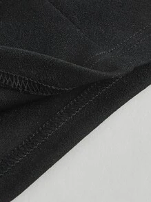 SHEIN MOD 蕾絲拼接繫帶領泡泡袖短款T恤