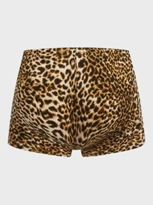 Extended Sizes Men Leopard Print Boxer Brief - Brown - View 2
