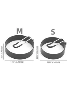 1 pieza Aro de huevo de acero inoxidable redondo - Negro - Ver 3