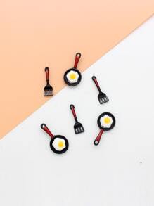 6入組/套隨機平底鍋DIY吊墜 - 彩色 - 查看 1