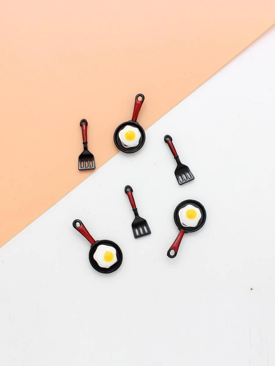 6入組/套隨機平底鍋DIY吊墜 - 彩色 - 查看 1