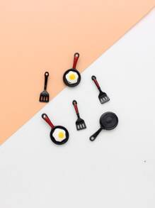 6入組/套隨機平底鍋DIY吊墜 - 彩色 - 查看 2