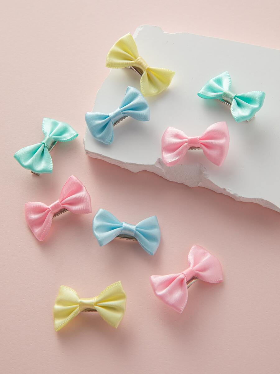 3pcs Bow Decor Random Pet Hair Clip - Multicolor - View 1