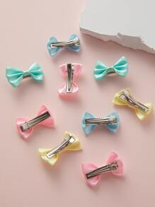 3pcs Bow Decor Random Pet Hair Clip - Multicolor - View 2