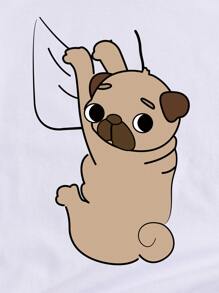 SHEIN Qutie Camiseta con estampado de dibujos animados