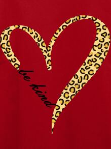 INAWLY Áo thun nữ Tim Lá thư Giải trí - Màu Đỏ Sâu - Xem 6