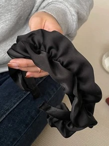 Elegant 1pc Women Ruched Detail Fashionable Headband For Hair Decoration Tiaras,School Valentine's Day,Hairband,Hair Hoop Headbands Hair Accessories Head Accessories - Black - View 4