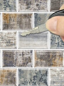 Etiqueta engomada impermeable de la cocina del patrón del ladrillo 2piezas, papel pintado resistente al calor para la cocina - Multicolor - Ver 7