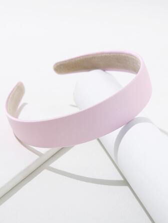 1pc Women Elegant Solid Pink Color Casual Style Wide Headband Tiaras, For Daily Use, For Girl Casual, Dress Code,Hairband,Hair Hoop Headbands ,Home,Skincare Headband Hair Accessories