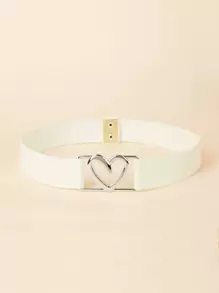 1入組女士心形搭扣時尚鬆緊腰帶適用於衣服裝飾用品 - 白色 - 查看 1