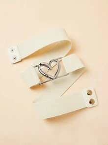 1入組女士心形搭扣時尚鬆緊腰帶適用於衣服裝飾用品 - 白色 - 查看 2