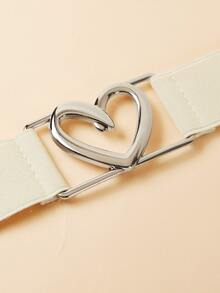 1入組女士心形搭扣時尚鬆緊腰帶適用於衣服裝飾用品 - 白色 - 查看 3