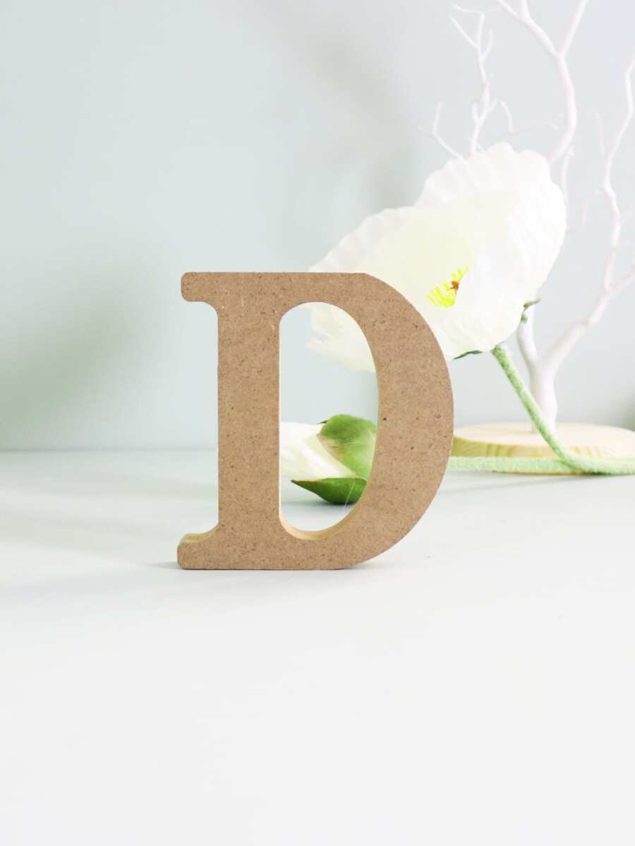 1入組木裝飾用品現代字母設計裝飾品 - 卡其色 - 查看 1