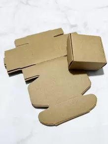 10 piezas Caja de regalo papel regalo minimalista para fiesta - Marrón - Ver 1