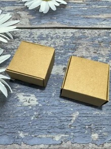 10 piezas Caja de regalo papel regalo minimalista para fiesta - Marrón - Ver 2