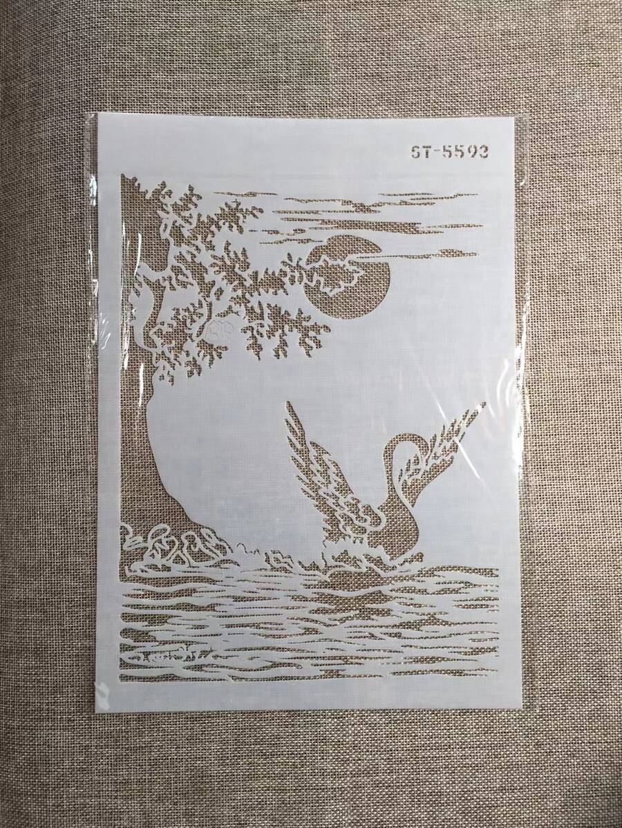 1入組天鵝設計繪畫範本 - 白色 - 查看 1