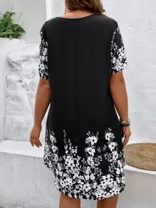 SHEIN LUNE Vestido con estampado floral de malla