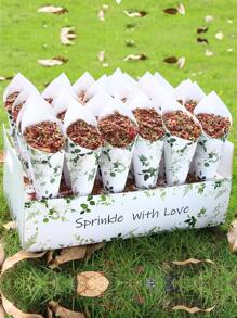 1pc Paper Storage Holder & 30pcs Gift Wrapping Paper, Floral & Plant Pattern Gift Wrapping Tool For Party - Multicolor - View 1