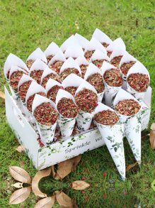 1pc Paper Storage Holder & 30pcs Gift Wrapping Paper, Floral & Plant Pattern Gift Wrapping Tool For Party - Multicolor - View 2