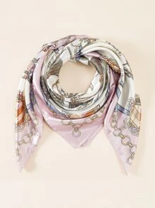 Pañuelo con estampado de cadena - Multicolor - Ver 1