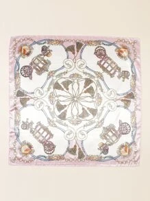 Pañuelo con estampado de cadena - Multicolor - Ver 2