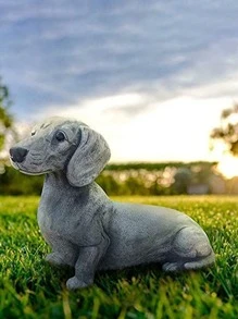 1入組狗形花園裝飾品院子樹脂花園雕塑