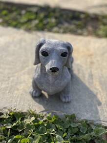 1入組狗形花園裝飾品院子樹脂花園雕塑