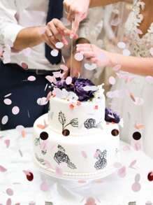 10g/50g 包装 2.5cm 玫瑰金粉色圆形彩色纸屑，返校情人节 - 彩色 - 查看 2