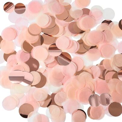 10g/50g Pack 2.5cm Rose Gold Pink Circular Colorful Paper Confetti, Back To School Valentine Day