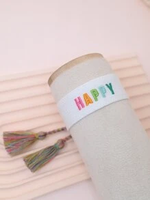Vòng tay trang trí tua thêu chữ cái - Nhiều màu - Xem 2