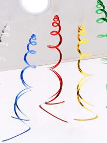 6入組塑膠螺旋掛飾 - 金色 - 查看 3