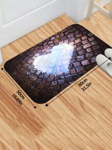 1pc Stone Pattern Waterproof Door Mat, Modern Fabric Indoor Outdoor Rug For Home - Multicolor - View 2