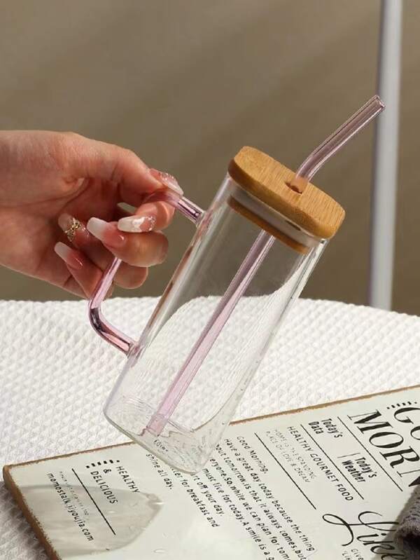 1個 ガラス 付き ストロー カップ SHEIN JAPAN