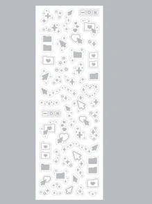 1sheet Mixed Pattern Sticker - Multicolor - View 1