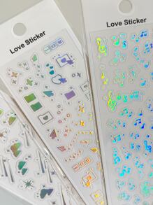 1sheet Mixed Pattern Sticker - Multicolor - View 3