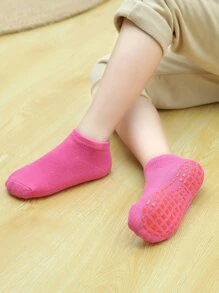 1雙小女童防滑瑜珈襪適用於運動 - 玫紅色 - 查看 1