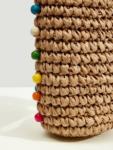 SHEIN VCAY 迷你草編包,完美適合夏天海灘旅行度假 - 棕色 - 查看 9